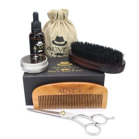 ALIVER men's beard portable styling comb beard comb brush cream oil beard water suit