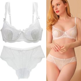 Women's Sexy Lace Transparent Super Thin Push Bra Set