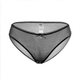 Women's Sexy Traceless Mesh Transparent Underwear (Option: Black-S)