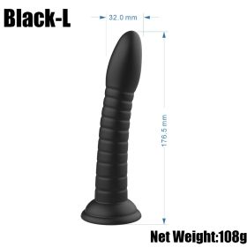 For Women Thread Transparent Jelly Crystal Massage Stick (Option: Large Black)