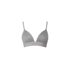 Daily Hot Girl Comfortable Removable Chest Pad No Steel Outer Wear Sports Bra (Option: Gray-L)