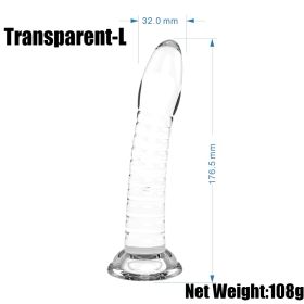 For Women Thread Transparent Jelly Crystal Massage Stick (Option: Large Transparent White)