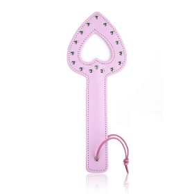 Heart Shaped Leather Rivet Racket (Color: Pink)