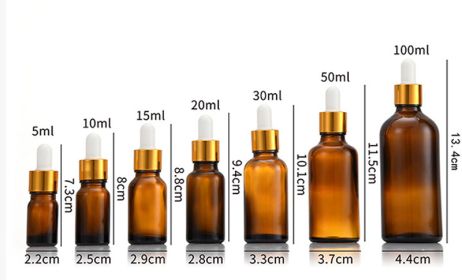 Glass Fine Oil Bottle Avoid Light Glue Head Dropper Bottle Essence Stock Bottling Cosmetics (Option: Brown-50ml)