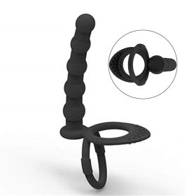 Wearing Five-bead Anal Plug Pull Beads When Going Out (Color: Black)