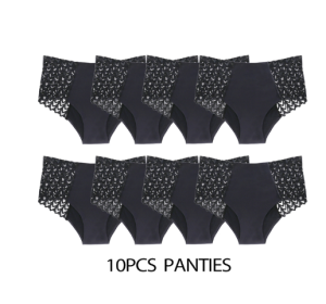 Breathable High Waisted Triangular Physiological Underwear (Option: 10PCS-S)