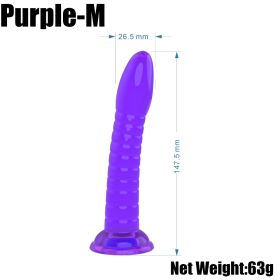 For Women Thread Transparent Jelly Crystal Massage Stick (Option: Medium Purple)