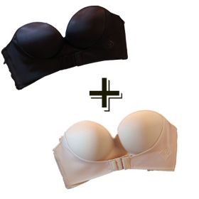 Anti-Glare One-Piece Bra Gathered Up Strapless Bra (Option: Two piece set-42pr95AB)