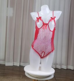 Mesh Tight Lingerie Set Bodysuit (Option: Red-XXXL)