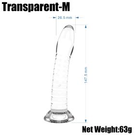 For Women Thread Transparent Jelly Crystal Massage Stick (Option: Medium Transparent White)