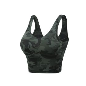 Vest Sports Bra Printed Yoga Suit (Option: Army Green Camouflage Vest-S)