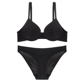 Cross Backless Bra Panties Set (Option: Black Set BP-M)