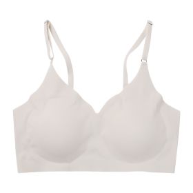 Beauty Back And Push Up Wireless Women's Underwear (Option: White Apricot-M)