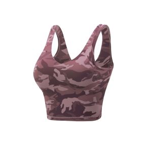 Vest Sports Bra Printed Yoga Suit (Option: Rose Red Camouflage Vest-S)