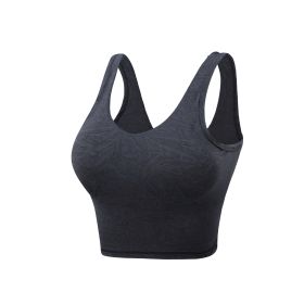 Vest Sports Bra Printed Yoga Suit (Option: Embossed Black Vest-S)