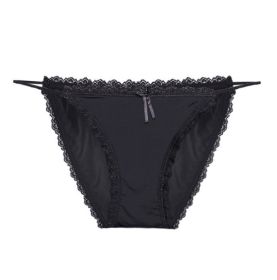 Women's Underwear Quick Drying Thin Strap (Option: Black-One size)