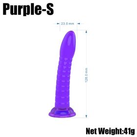 For Women Thread Transparent Jelly Crystal Massage Stick (Option: Small Purple)