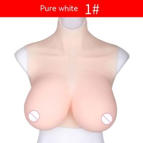 High Collar Short Section Half Body Solid Artificial Breast (Option: Pure White-D Cup 1900g)