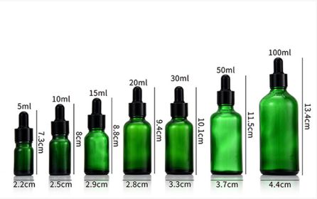 Glass Fine Oil Bottle Avoid Light Glue Head Dropper Bottle Essence Stock Bottling Cosmetics (Option: Green-20ml)