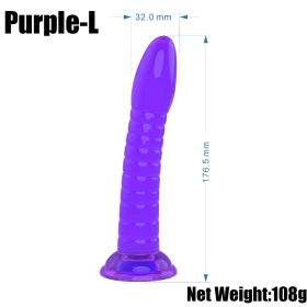 For Women Thread Transparent Jelly Crystal Massage Stick (Option: Large Purple)