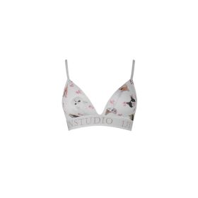 Daily Hot Girl Comfortable Removable Chest Pad No Steel Outer Wear Sports Bra (Option: cat dog print-L)